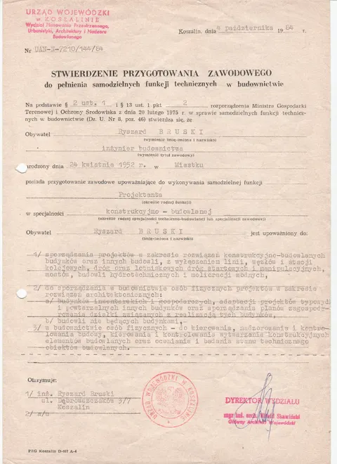 Uprawnienia Projektowe